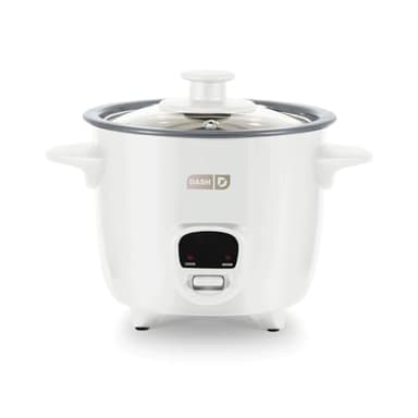 Dash Mini Ceramic Rice Cooker - Designed for Single-Serve Cooking - Compact Rice Cooker with Nonstick Removable Pot, Keep Warm Function & Easy-to-Clean Sleek Design - White Ceramic
