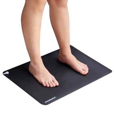 GroundingWell - Grounding Mat for Feet with 15ft Cord, 50K Ohm Resistor, Carbon Layer - Ground Mat for Work, Sleep, Comfort, Wellness Support