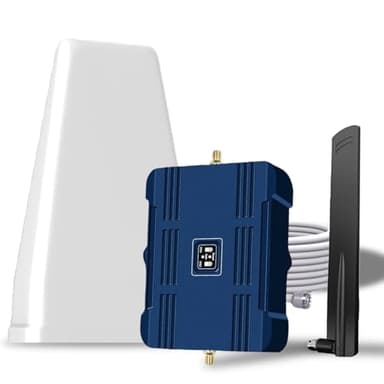 Cell Phone Booster for Home & Muti-Room, Up to 7000Sq. Ft,Cell Phone Signal Booster for Rural Area with 2 Indoor Panel Antennas,Boosts 5G 4G LTE for All U.S. Carriers, FCC Approved (Dark Bule)
