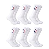 Ultra Game Boys NBA Athletic Cushioned Secure Fit Crew Socks-6 Pack, Red Blue Logo, 9-11