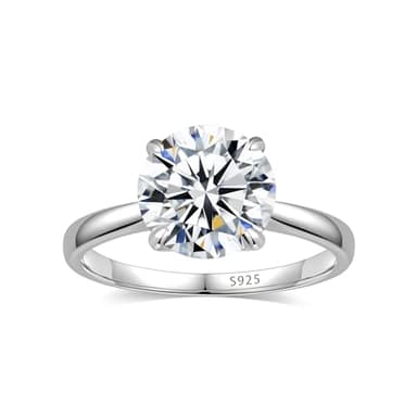 Elio Passero 1.5CT Moissanite Engagement Rings for Women,Women's Solitaire Engagement Moissanite Promise Rings 925 Sterling Silver with 18K White Gold Plated,VVS1 Moissanite Ring Size 7