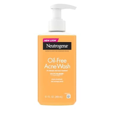 Neutrogena Oil-Free Acne Face Wash - Facial Cleanser with Salicylic Acid, Daily Cleanser for Oily & Acne-Prone Skin, Clears & Helps Prevent Breakouts, Clear Formula, 9.1 fl. oz. Bottle