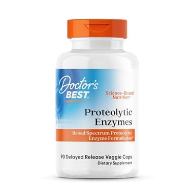 Doctor's Best Proteolytic Enzymes, Broad Spectrum Proteolytic Enzyme Formulation, Non-GMO, Vegetarian 90 Delayed Release Veggie Caps