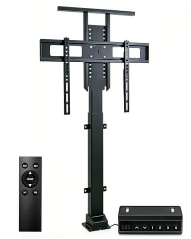 Motorized TV Stand for 32 to 70 inch Screens, Vertical TV Lift with Remote Control, Max VESA 600 * 400
