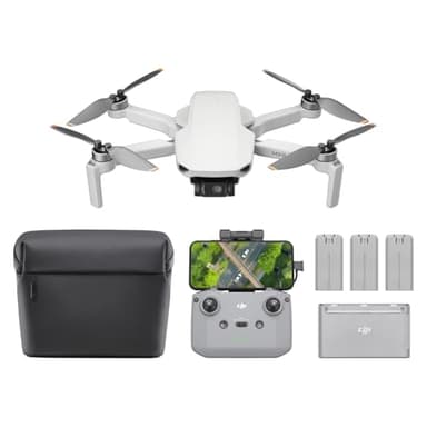 DJI Mini 4K Fly More Combo, Drone with 4K UHD Camera for Adults, Under 249 g, 3-Axis Gimbal Stabilization, 10km Video Transmission, Auto Return, 3 Batteries for 93-Min Max Flight Time, QuickShots