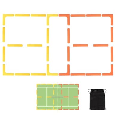 Hikeen Court Lines Marker Kit Anti-Slip and Wind-Resistant Throw Down Markers 28pcs, Pickleball Net Court for Outdoor Indoor Court