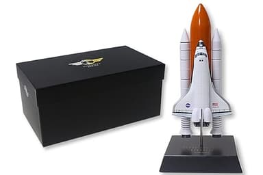 Executive Series Collectible Space Shuttle Atlantis Full Stack 1/200 Scale Resin Model with Wooden Base for Ages 14+