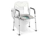 Xilingol Raised Toilet Seat with Handles and Back,350lb Bedside Commode Chair with Arms, 4-in-1 Adjustable and Portable Bathroom Chair for Adults, Seniors, Elderly, Handicapped, Disabled