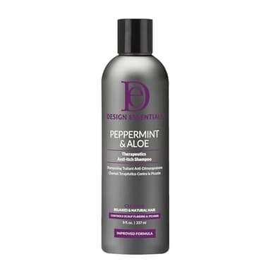 Design Essentials Peppermint & Aloe Therapeutics Anti-Itch Shampoo For Instant Scalp and Dandruff Relief - 8 Oz