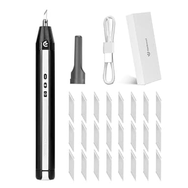 Hanboost C1 30W Ultrasonic Cutter Knife 40kHz Wireless Handheld Tool for 3D Print Deburring DIY Cutting with Replaceable Blade Tool for PLA/Resin/ABS with Replaceable Blades & LED Light