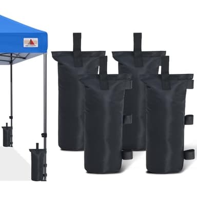 ABCCANOPY 150 LBS Extra Large Canopy Sand Bags, 4-Pack, Black (Without Sand)
