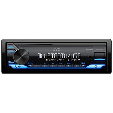 JVC KD-SX27BT Car Stereo with Bluetooth, 100W Digital Media Receiver, 1.5A USB to Charge Devices, Single DIN Head Unit, AM/FM, Aux-in, JVC Remote App