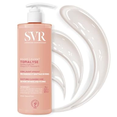 SVR Topialyse Cleansing Balm for Dry Itchy & Sensitive Skin With Niacinamide. Fragrance-free, Soothing Face & Body Wash. 24hr Nourishing Protective Cleanser, 13.5 fl.oz.