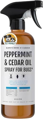 Kate's Home & Garden Peppermint Oil Spray for Bugs, Ants, Insects, Spiders, Roaches, Stink Bug. Pesticide and Insecticide Indoor Repellent Pest Control with Cedar Oil (16oz, Natural, Non Toxic)