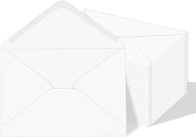 Gdotmely 200 Pack A7 Envelopes, 5"x7" White Envelope with V Flap, Card Envelope, Wedding Invitations Cards, Suitable for Baby Shower, Graduation Photos, Gift Cards, Announcements(120 GSM)