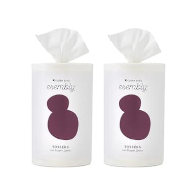 Esembly Tossers – Disposable Bamboo from Viscose Diaper Liners for Cloth Diapers – Earth-Friendly, Fragrance-Free, Chlorine-Free – One Size, 200 Liners (2-Pack of 100-Liner Rolls)