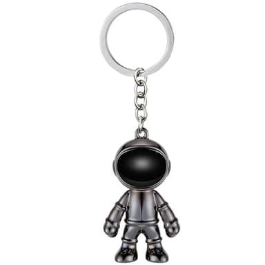 MUAMAX Black Spacemen Keychains for Men Creative Astronaut Car Key Chain Pendant Backpack Purse Charm Lucky Astronaut Keyrings