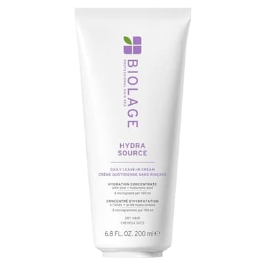 Biolage Hydra Source Leave-In Cream - Instantly Moisturizes & Seals Split Ends, For Dry Hair, With Micro-Filtered Aloe Vera & Fermented Hyaluronic Acid, 6.8 Fl Oz, packaging may vary