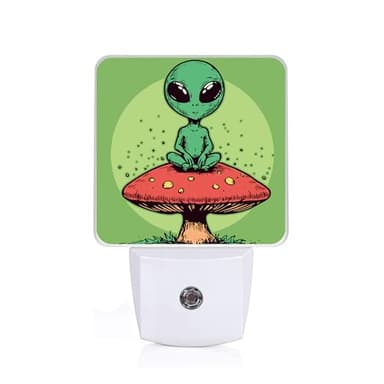 COSHARKLY Alien Night Light,Mushroom Plug-in Night Lights with Dusk-to-Dawn Sensor for Bedroom,Bathroom and Living Room Sleep Friendly lamp 0.5w