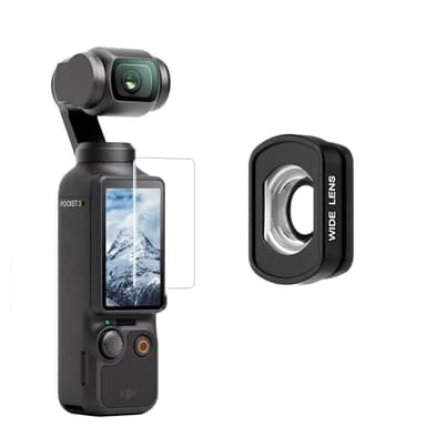 Wide-Angle Lens Compatible with DJI Osmo Pocket 4 &3, Multi-Coated/Optical Glass (Attach The Wide-Angle Lens to Expand The FOV to 112° and Capture More in Every Frame (Wide)