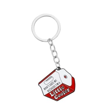 DRESSOLE Cool Enamel Keyring, Novelty Keyring for bags, Keychain Friend Gifts (Keychain-Red)