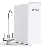 Ecoviva Under Sink Reverse Osmosis Water Filtration System, 8-Stage RO Filter, 600 GPD, High Efficiency, Alkaline Mineral Boost, Easy Installation, NSF/ANSI 58 Certified