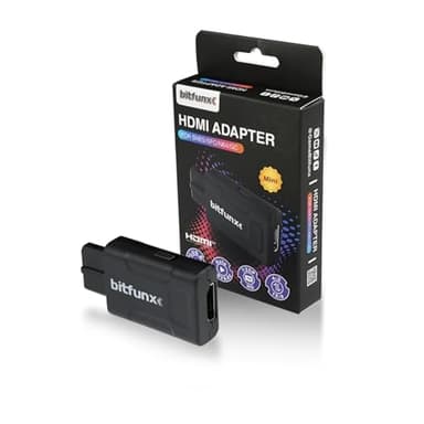 BITFUNX N64 HDMI™ Adapter - Supports 16:9/4:3 Switch, Mini 720P/1080P HD Converter with Auto S-Video & Composite, Plug & Play Video Game Adapter with No Lag, HD Converter for N64/SNES/SFC/NGC Console