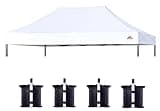 SCOCANOPY Commercial 10x20 Canopy Replacement Canopy Top,Canopy Cover ONLY,Bonus 4 Pack Weight Bag (White)