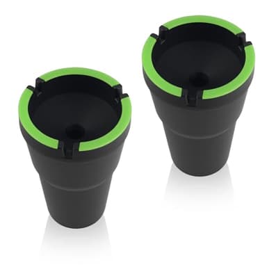2PCS Car Ashtrays for Cup Holder Smell Proof,Self-Extinguishing Ashtray for Car with Lid as Trash Can,Portable Smokeless Ashtray Cars Interior Accessories for Easy Clean