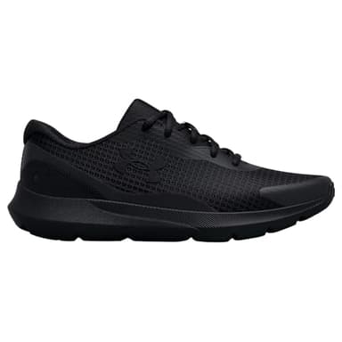 Under Armour Women's Surge 3 Running Shoe, Black (002)/Black, 10
