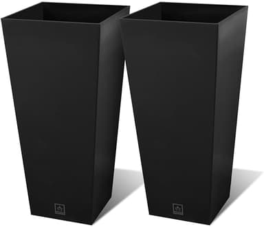 Maple99 Outdoor Planter 30 Inch – Large Tall Planters for Outdoor and Indoor Plants, Modern Tapered Design, Weather Resistant with Drainage Holes and Removable Insert Tray