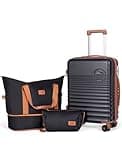 CONCEPTEN Carry On Luggage 22x14x9 Airline Approved, 20-inch Hard Shell Suitcases with Wheels, ABS Lightweight Carry on Suitcase with TSA Lock