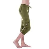 Capris for Women Casual Summer Capri Pants for Women 2024 Capri Leggings Lightweight Summer Casual High Wasit Stretch Pants with Pockets Cropped Trousers Green XXL