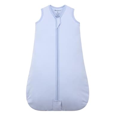 Mosebears Sleep Sack Baby Winter Wearable Blanket with 2-Way Zipper,2.5 TOG Cotton Sleep Sack Unisex (Fog Blue, 6-12 Months)
