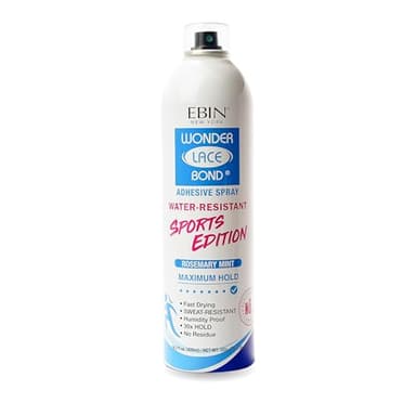 EBIN NEW YORK Wonder Lace Bond Adhesive Spray Sports Edition 14.2oz/420ml | Maximum Hold | Rosemary Mint Formula | Water & Sweat Resistant | Humidity Proof | Fast Drying | No Residue