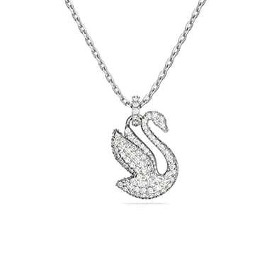 Swarovski Swan Pendant, Swan, Small, White, Rhodium Finish