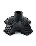 QWORK Rubber Replacement Foot Pad for Walking Canes, Universal Stable Four Point Stabilizing Walking Stick Tips, Self Standing Quadruple Tripod Stand for Cane Foot Pad, Black
