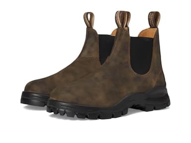 Blundstone Unisex Lug Chelsea Boots Rustic Brown Men's 12, Women's 14 Medium