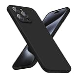 LoeoeL Silicone Case for iPhone 15 Pro, Ultra Thin Slim Minimalist Soft Rubber Gel Matte Phone Case for Women Men, Cute Girly Aesthetic Protective Case with Camera Cover, Black