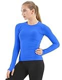 MathCat Seamless Workout Shirts for Women Long Sleeve Yoga Tops Sports Running Shirt Breathable Athletic Top Slim Fit