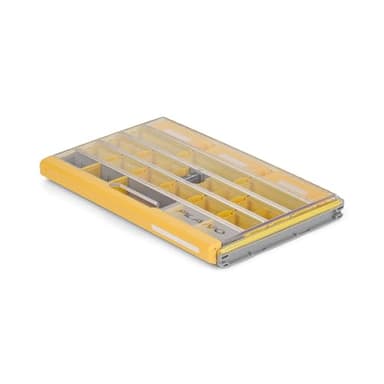 Plano EDGE Premium Terminal Tackle Utility Box, Clear and Yellow, Rust-Resistant Storage, Waterproof Tackle Tray Organizer for Weights, Hooks, and Baits