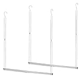 STORAGE MANIAC Hanging Closet Rod, Adjustable Width and Height Closet Hanging Organizer, Space-Saving Clothes Hanging Bar, Closet Extender Hanging Rod Double Closet Hanging Rod, 2 Pack Chrome