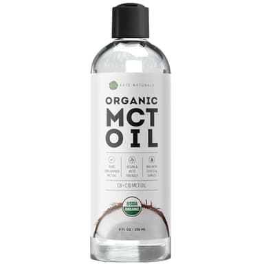 Kate Naturals MCT Oil for Coffee. Pure Coconut MCT C8 and C10 Oil (8oz, Organic, Unflavored)