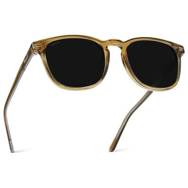 WearMe Pro WMP Eyewear - Men's Polarized Modern Rounded Square Sunglasses (Crystal Verde/Triple Black Lens)