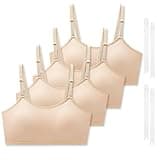 SALIA GIRL Sport Cami Bras for Teens Cotton Girls Bras 10-16 with Adjustable Clear Straps and Fixed Pads, Girls Dance Bra, Medium