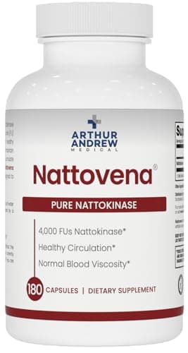 Arthur Andrew Medical, Nattovena, Pure Nattokinase Supplement, Double Strength 4,000 FUs per Capsule, 180