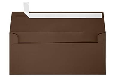 LUXPaper #9 Slimline Invitation Envelopes | Peel & Press | 3 7/8" x 8 7/8" | Chocolate Brown | 80lb. Text | 50 Qty