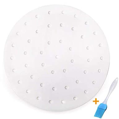 100pcs Air Fryer Liners, Vancens 9 inch Bamboo Steamer Liners, Premium Perforated Parchment Paper Sheets, Non-stick Basket Mat, Perfect for 5.3 & 5.8 QT Air Fryers/Steaming/Baking/Cooking