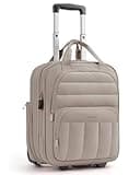 BAGSMART Underseat Carry on Luggage with Wheels, 16-inch Under Seat Luggage, Lightweight Travel Luggage Travel Suitcase for Women, Personal Item Bag, Brown