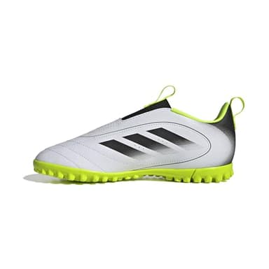 Adidas Unisex-Kids Goletto IX Laceless Turf Soccer, White/Black/Lucid Lemon, 5